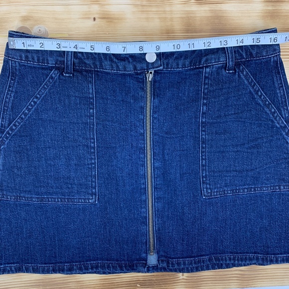 Madewell Denim Utility Zip Skirt Dark Wash Sz 31 - Picture 9 of 11